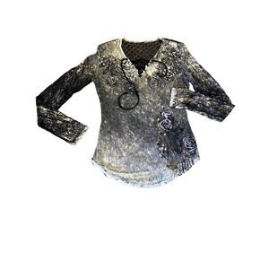 Y2K Grunge Whimsygoth Affliction Style Lace Up Top Women's S